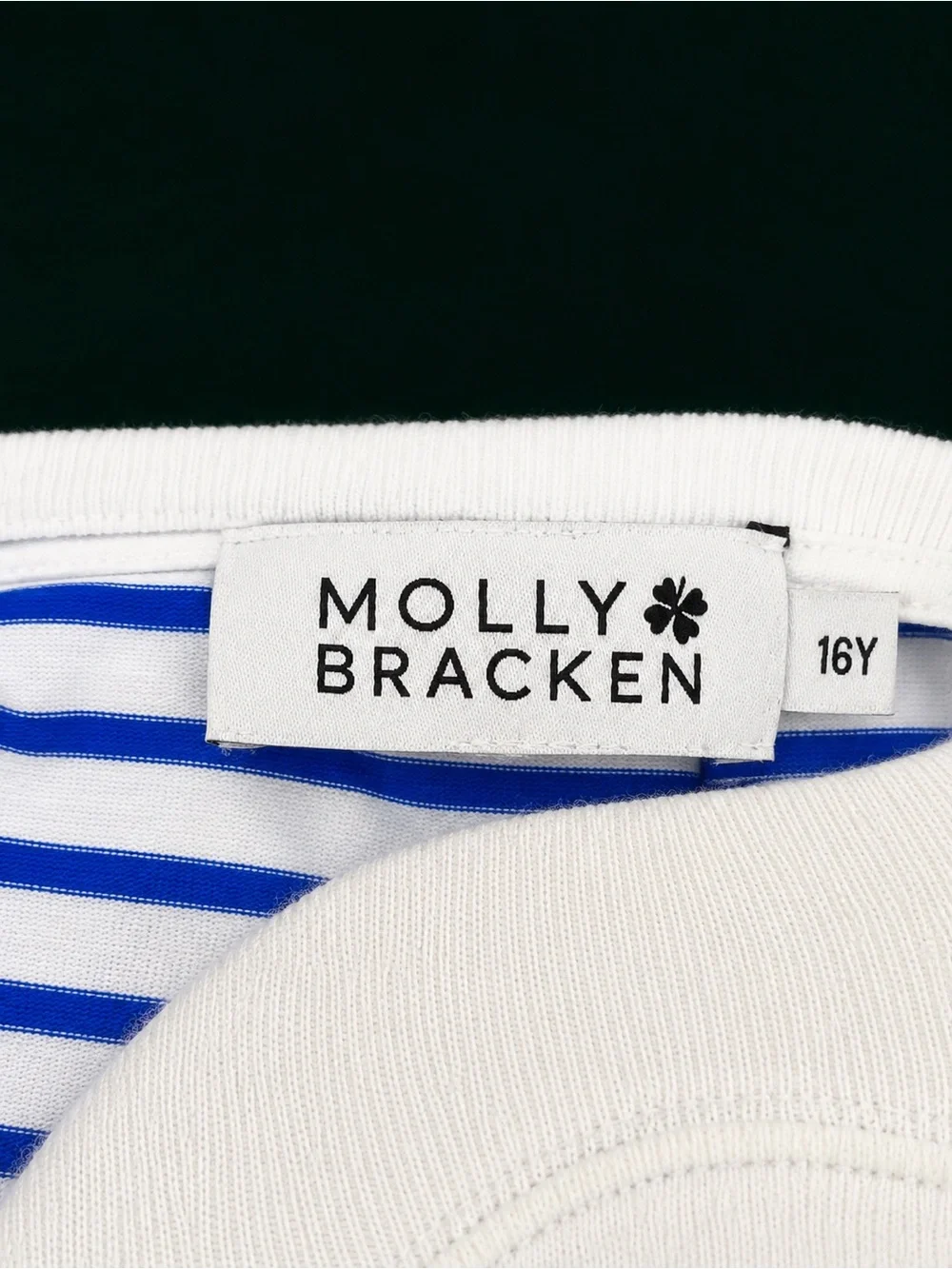 Molly Bracken White & Blue Striped Short Sleeve Tie-Hem Tee